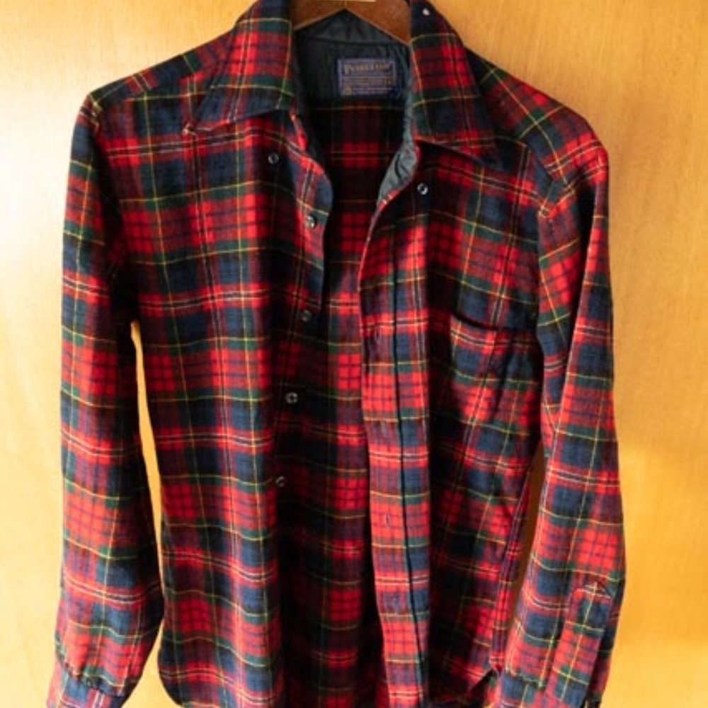VIN Pendleton Made in USA Tartan Virgin Wool Shirt mens M